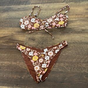 Hollister Brown Floral Swimwear
